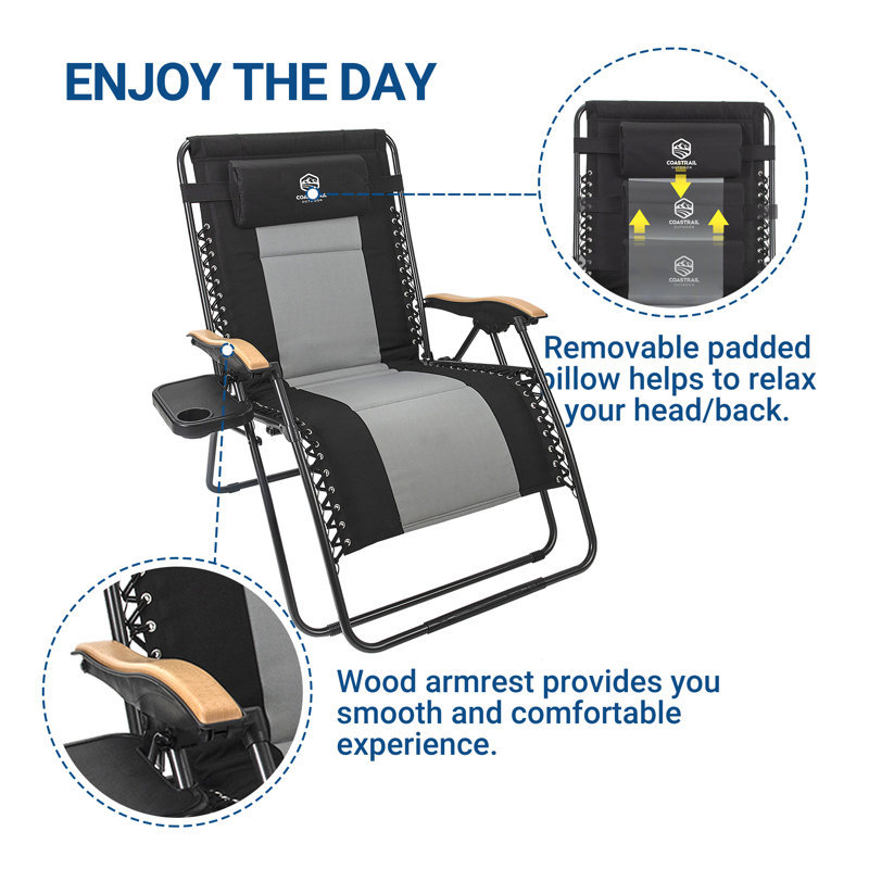 Arlmont & Co. Nanika Folding Zero Gravity Chair Camping Chair Recliner